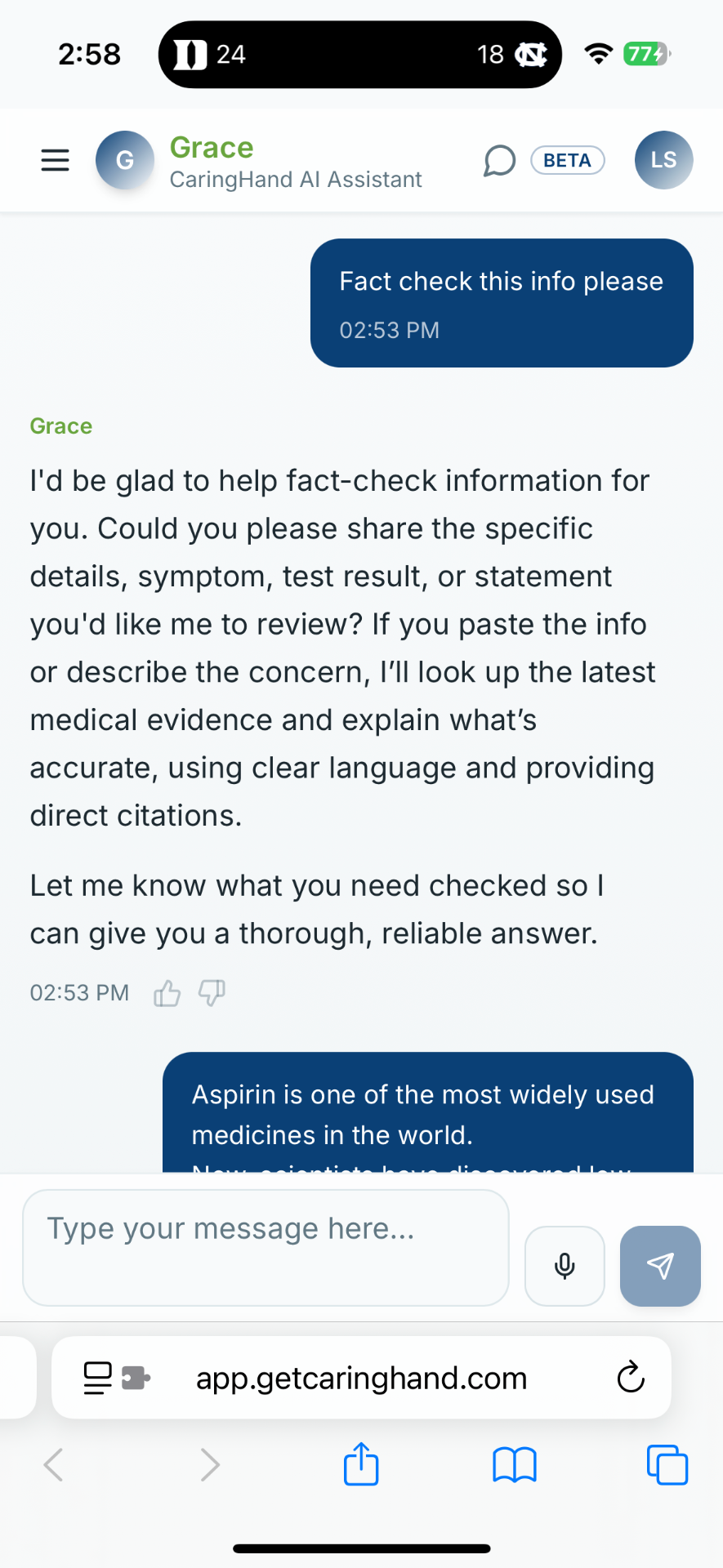 CaringHand AI demonstration: Your Medical Records